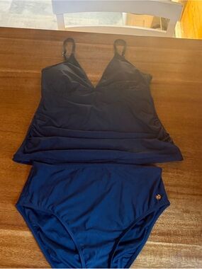 CeCe Black Tankini Swim Set